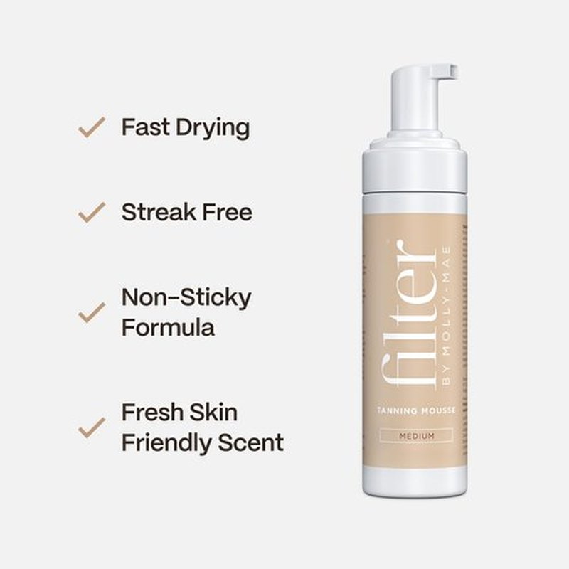Molly-Mae Self Tanner Mousse - Medium Natural Color | Fast-Drying & Streak-Free | 6.7oz Tanning Foam