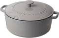 Cuisinart Enameled Cast Iron Round Casserole - 7-Quart in Cool Grey for Perfect Cooking