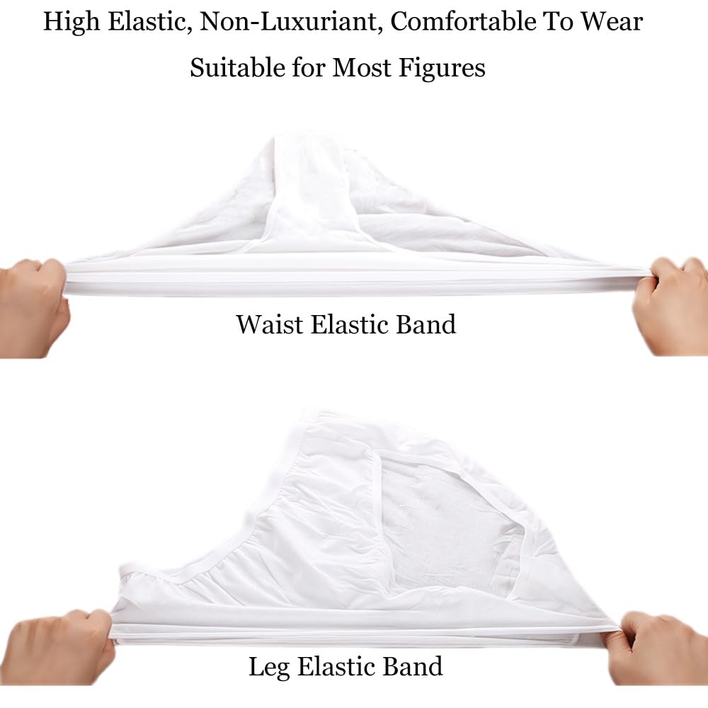 STARLY Women's Disposable Pure Cotton Underwear Travel Panties High Cut Granny Briefs (10pcs,White,M)