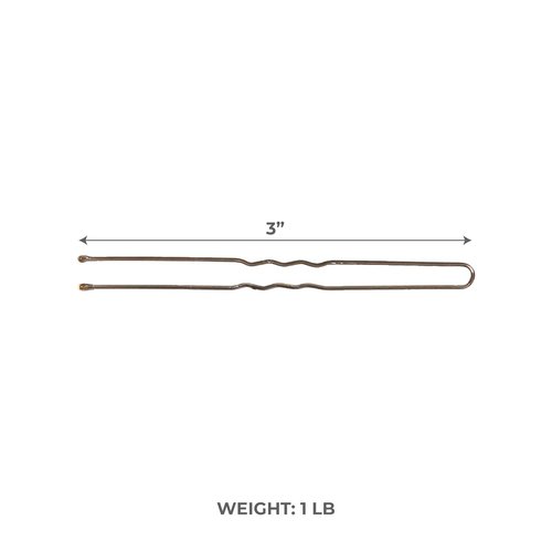 ForPro Professional Collection Hair Pins - 320 Count, Brown, 3" Length, Non-Damaging & Crimped