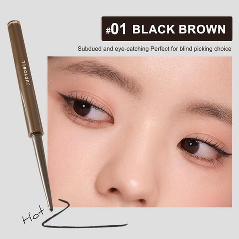 JUDYDOLL Ultrafine Eyeliner Gel Pencil - Smudge-Proof & Water-Resistant, Smooth Glide Formula (01 Black Brown)