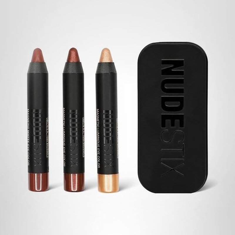 Nudestix Mini Nude Metallic Berry Eye Kit – 3-Piece Cream Eyeshadow & Eyeliner Pencil Set for Long-Wear Color | Rich Berry Tones with Metallic Finish