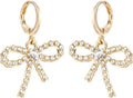 Regine Switzerland Pearl Bow Hoop Earrings - Dainty Faux Pearls, Lightweight Gold Plated | Perfect Gift for Her