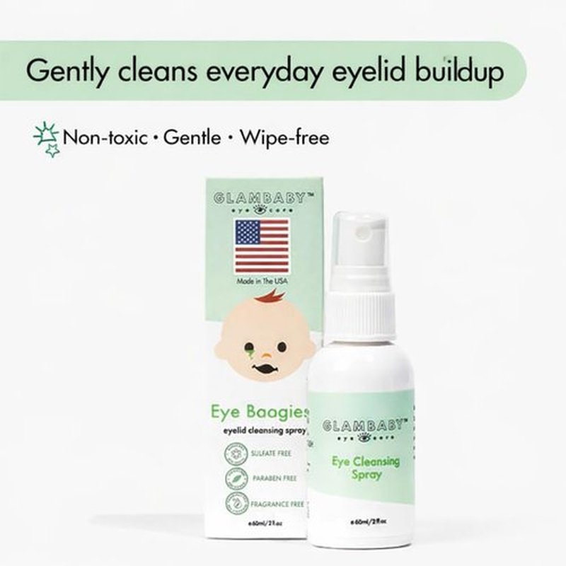 GlamBaby Eye Boogies™ Child Eyelid Cleanser Spray | Gentle Lid & Lash Hygiene | Wipe-Free Formula, Non-Toxic & Tear-Free for Kids (1 Pack)