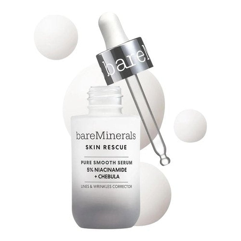 bareMinerals Skin Rescue Pure Smooth Face Serum, Formulated with 5% Niacinamide + Chebula, Smoothes Fine Lines + Wrinkles, Sensitive Skin Safe, Vegan, Cruelty-Free & Dermatologist-Tested