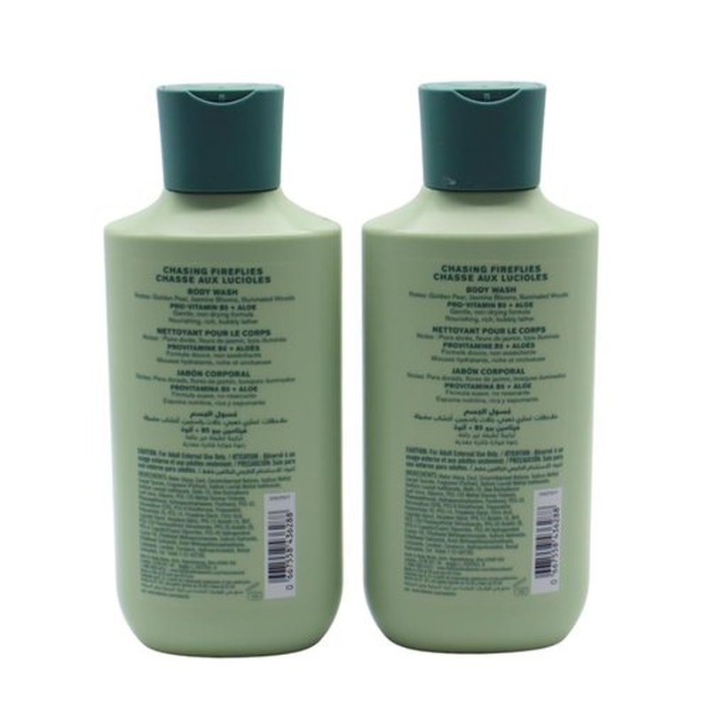 Bath & Body Works CHASING FIREFLIES Body Wash Gift Set with a Red Bow for Holidays 10 fl oz – Pack of 2