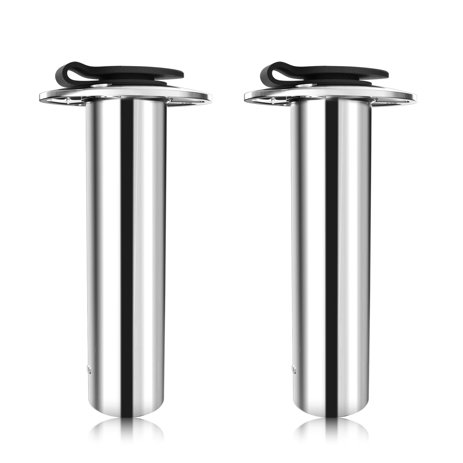 90 Degree Fishing Rod Holder 2 Pack, 316 Stainless Steel Rod Holders for Fishing Boat, Flush Mount with Cap, Heavy Duty