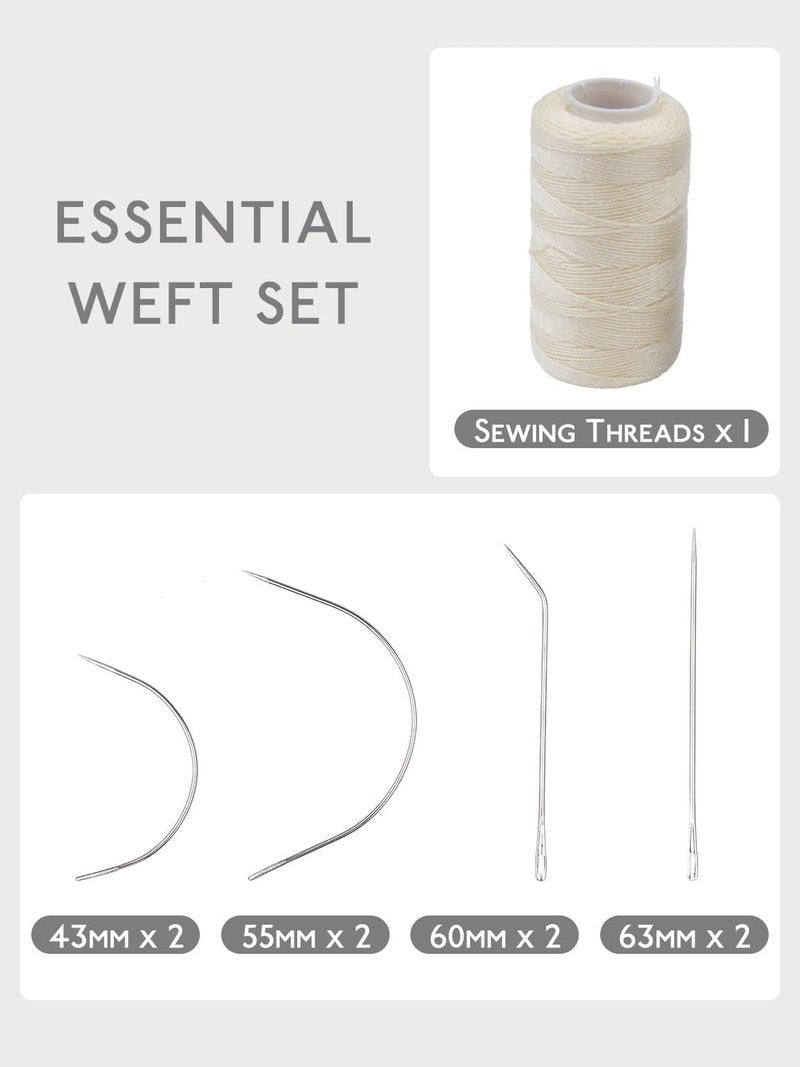 WENNALIFE Sew in Hair Extension Kit Hair Extension Tools, 200 PCS Blonde Micro Ring Beads, 1 Pulling Needle, 1 Loop Needle, 1 Plier, 1 Thread, 4 Curved Needles, 2 Straight Needles, 2 J-needles