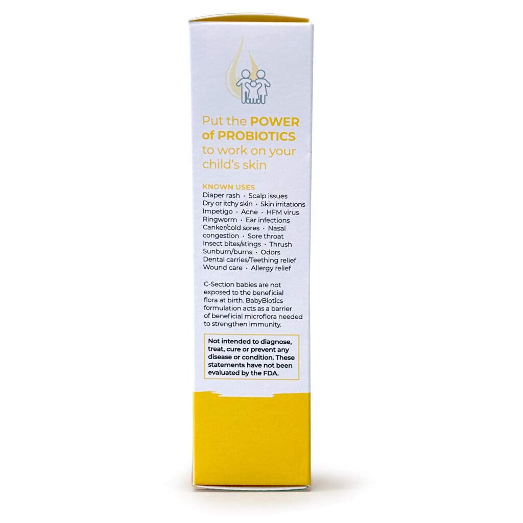 BabyBiotics - Topical Probiotic Body Care for Children of All Ages 4oz -Hypoallergenic, Vegan, Non GMO, GF, 100% Natural Live Probiotic, External + Internal Use, Totally Safe, No Refrigeration