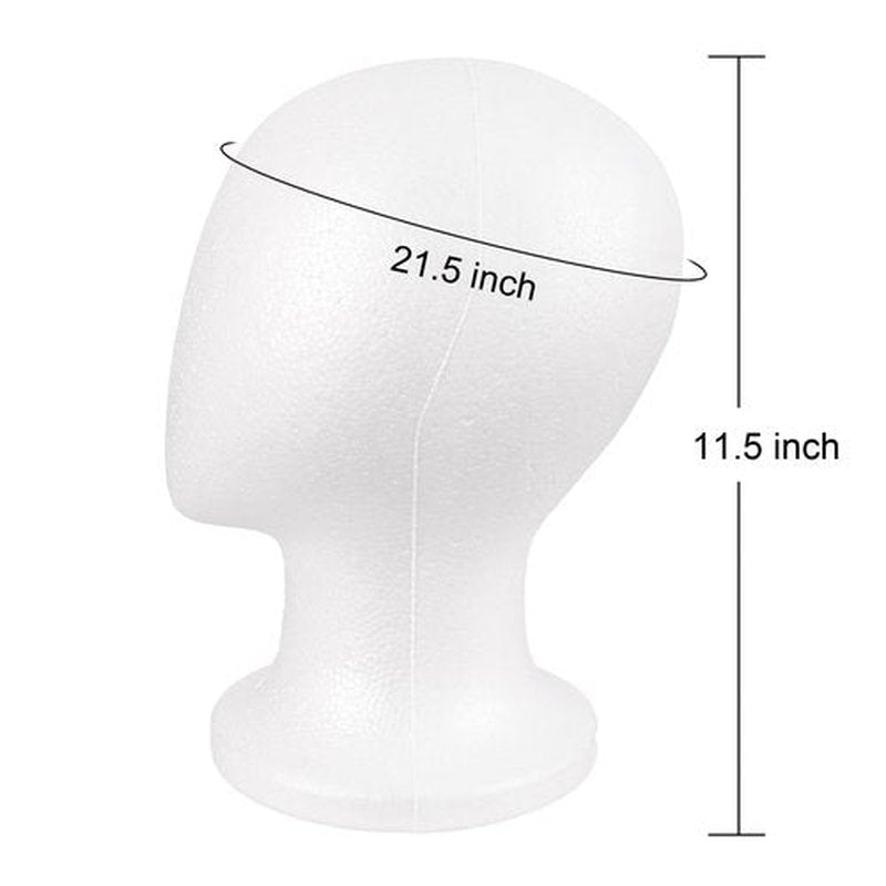 MapofBeauty Mannequin Heads Foam Wigs Holder Hats DIY Wig Head Styrofoam Wig Stand (White)