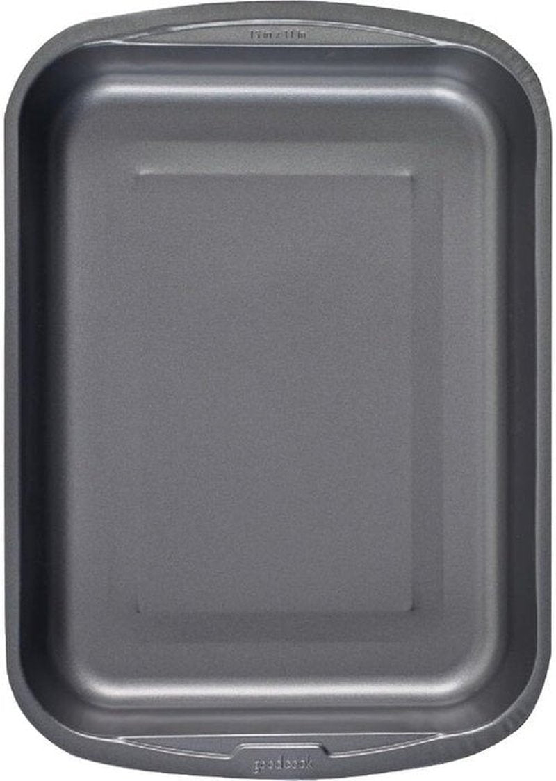 Goodcook Everyday Nonstick Roast Pan - Metal Utensil-Safe & Easy Clean | 11.5x15.5-Inch, Silver