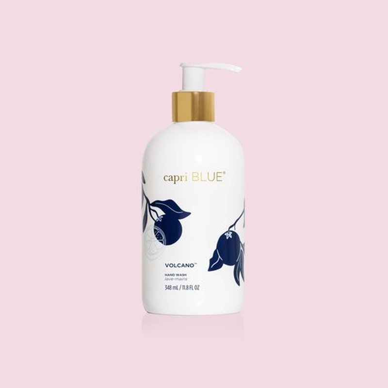 Capri Blue Hand Wash Soap – Flora Edit Collection – Cleansing Liquid Hand Soap Infused with Plant-Based Glycerin – Skin Care – Notes of Juicy Tropical Fruits & Sugared Citrus (Volcano, 11.8 fl oz)