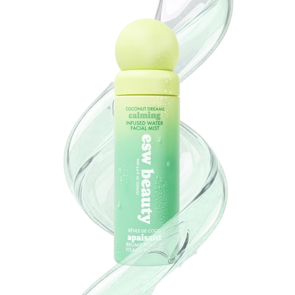 ESW Beauty Coconut Dreams Facial Mist - Hydrating Centella Face Mist - Makeup Primer & Setting Spray - Unscented Face Toner for Sensitive Skin with Coconut Water, Cucumber & Aloe 3.4oz