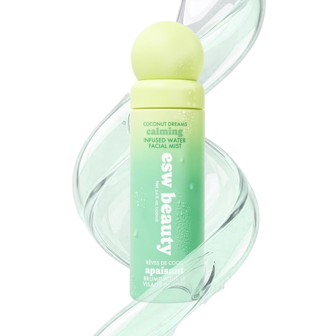ESW Beauty Coconut Dreams Facial Mist - Hydrating Centella Face Mist - Makeup Primer & Setting Spray - Unscented Face Toner for Sensitive Skin with Coconut Water, Cucumber & Aloe 3.4oz