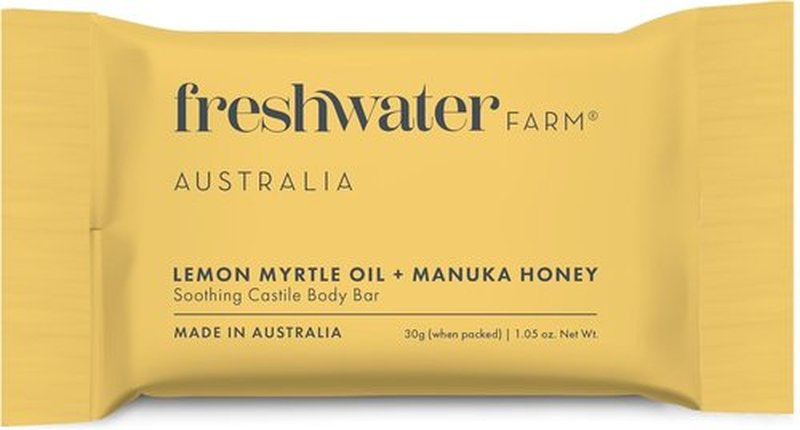 Freshwater Farm Australia Guest Soap Bars|Lemon Myrtle Oil & Manuka Honey Guest Soaps/Mini Soaps | Triple-Milled| 30g x 32 pack for Hotels & Airbnb
