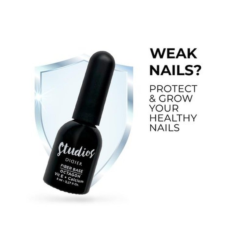 DIDIER LAB - Bond Primer and Fiber Gel Base Coat Octagon - Fiberglas Gel Base Coat Nail Polish with Vitamins and Minerals - Acid Free Primer - LED UV Nail Polish Set