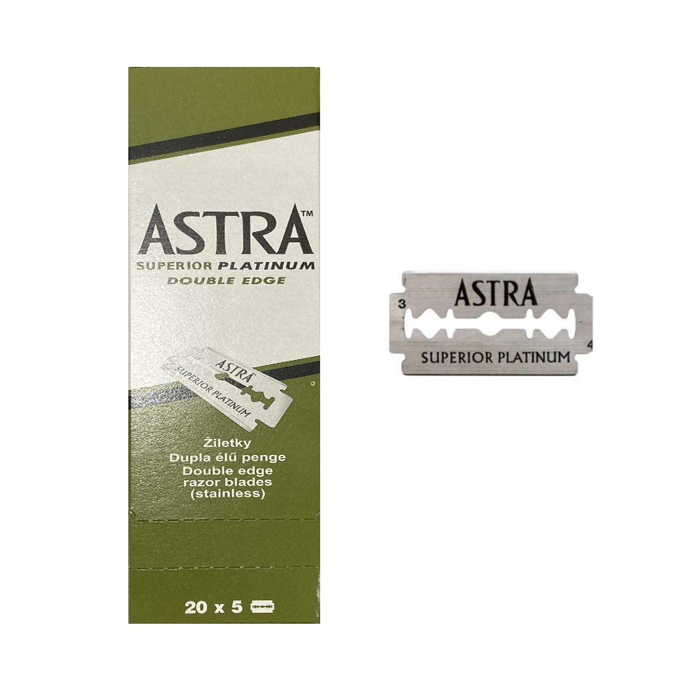 Astra Superior Platinum Double Edge (DE) Razorblade - 100 Blades