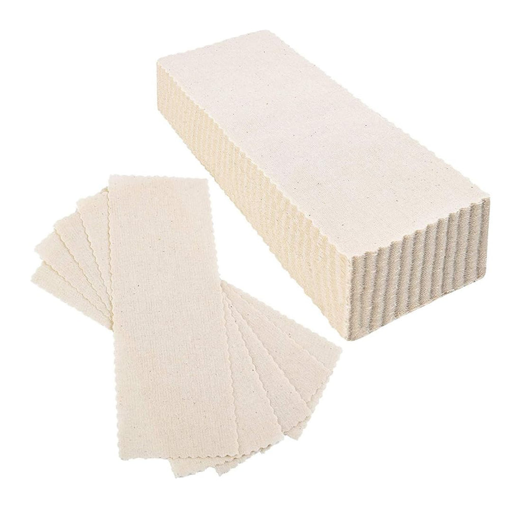 Natural Hair Removal Strips, Body and Facial Muslin Epilating Cotton Cloth Wax Strips, Large Precut Waxing Strips Bulk for Women Men (100 Pack)