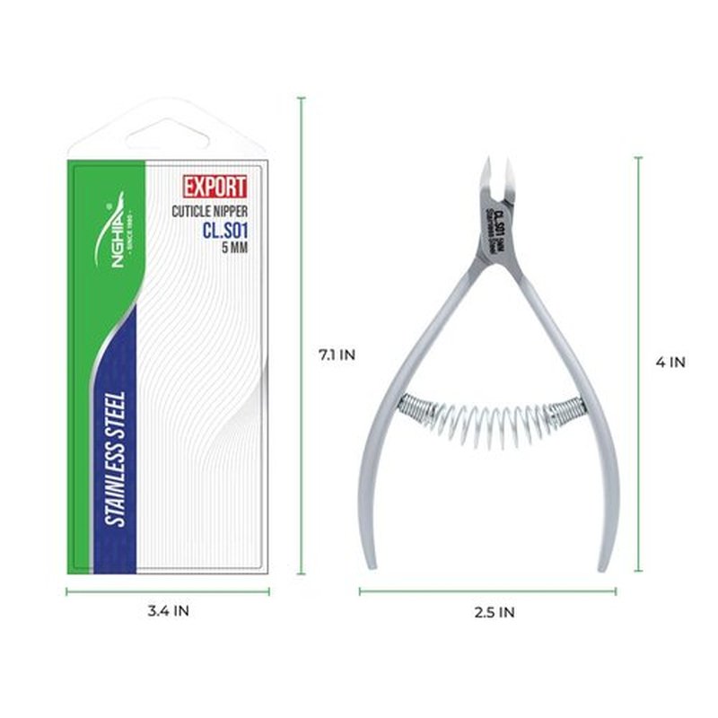 NGHIA Professional Cuticle Nipper CL-S01 | Stainless Steel| Salon Quality & Surgical Grade | Precision Cuticle Trimmer