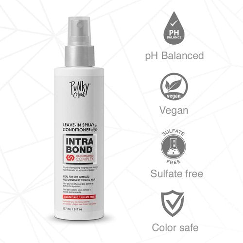 Punky Leave-In Conditioner Spray - Intra Bond Hair Repair Complex for Dry, Damaged Hair | 6 Fl Oz