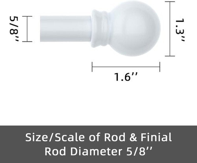 GXOACKJ Heavy Duty White Curtain Rods - 2 Pack, 32 to 62 Inch Adjustable with Brackets
