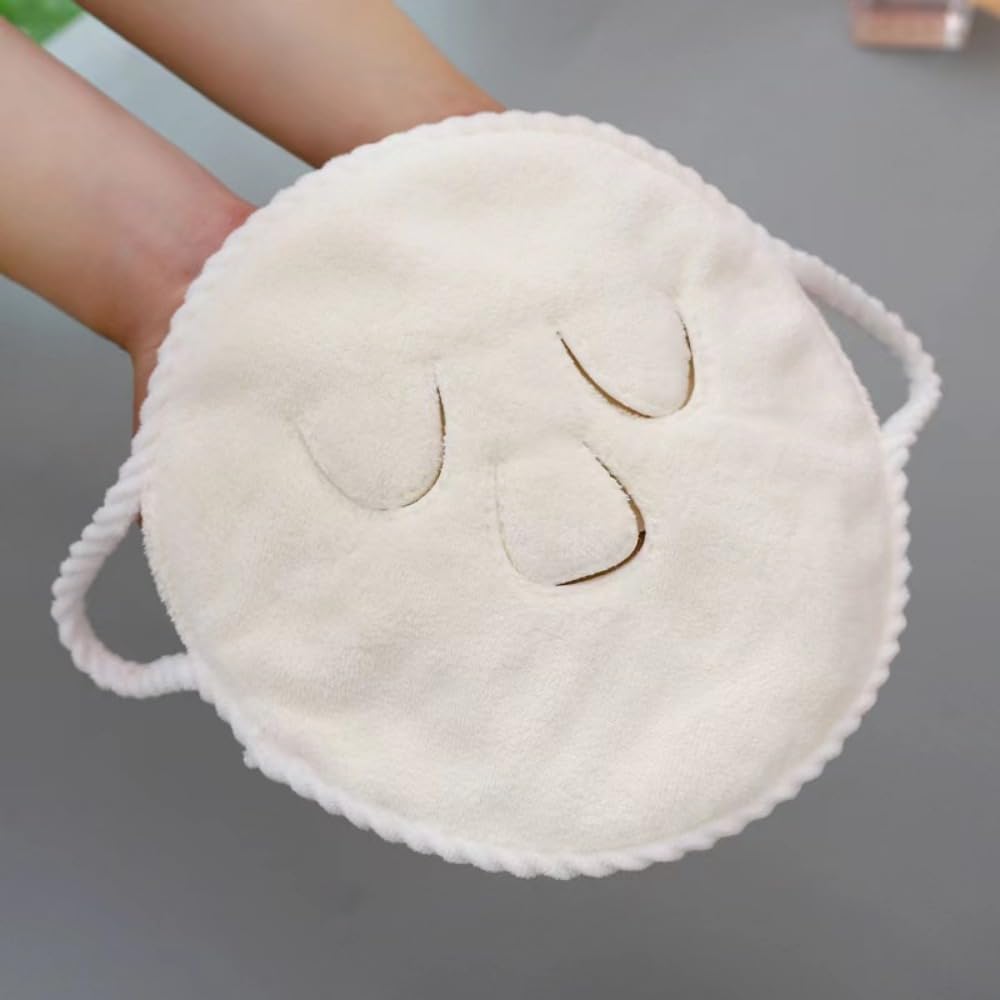 3Hole Towel Mask Cold and Hot Compress Facial Vaporizer Available Towel Moisturizing Beauty Spa Suitable for Women Facial Vaporizer Mask(2 Pack)