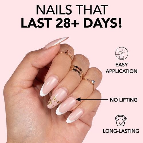 Kiara Sky Press On Nails | XPRESS PRO 100% Acrylic Nails | 30-Piece Kit Includes Nail Glue, Cuticle Pusher, File & Prep Pad | Medium Coffin - Pink Ombre