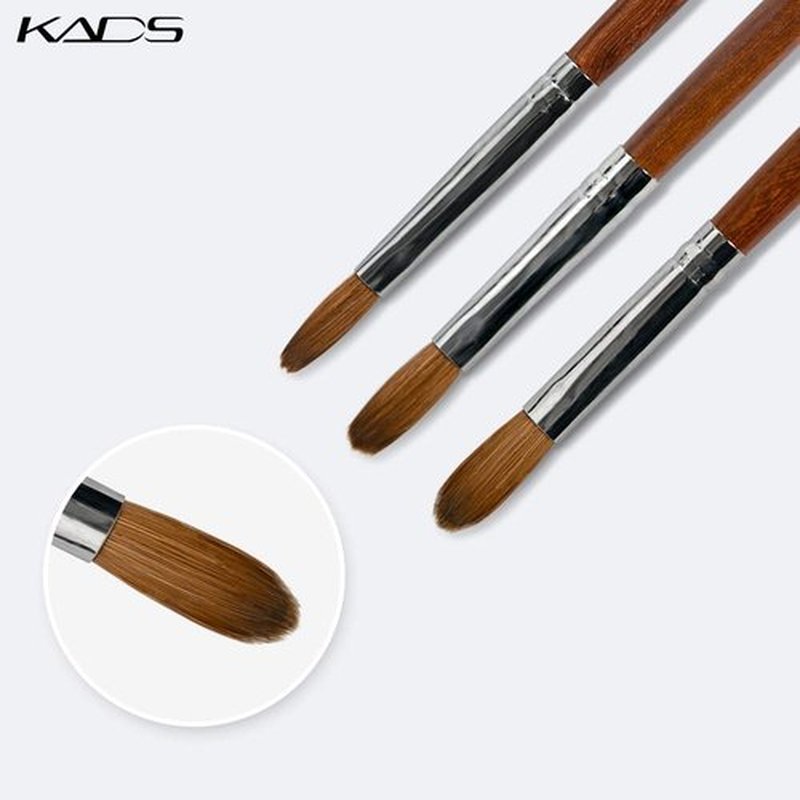 KADS Kolinsky Sable Acrylic Nail Art Brush Red Wood Pen Nail Brush for Nail Art Manicure Tool (6#)