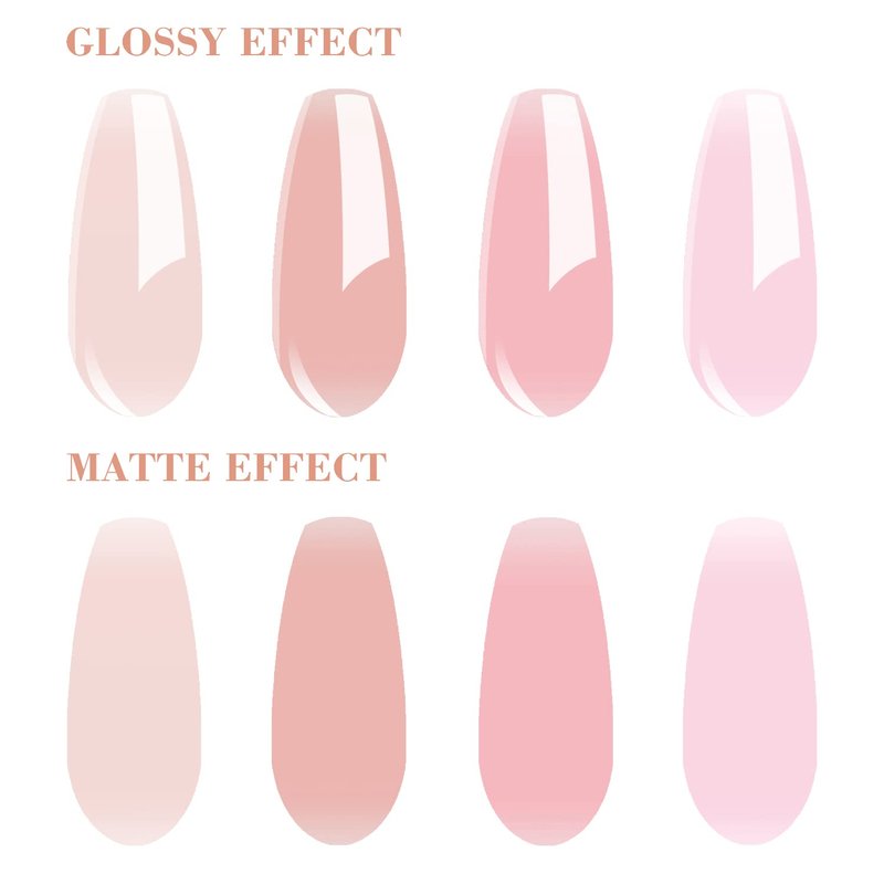 Vishine Jelly Gel Nail Polish Collection Sheer Nude Pink Gel Polish Crystal Transparent Gel Polish Kit Nail Art Varnish Manicure Set 8ML 4PCS
