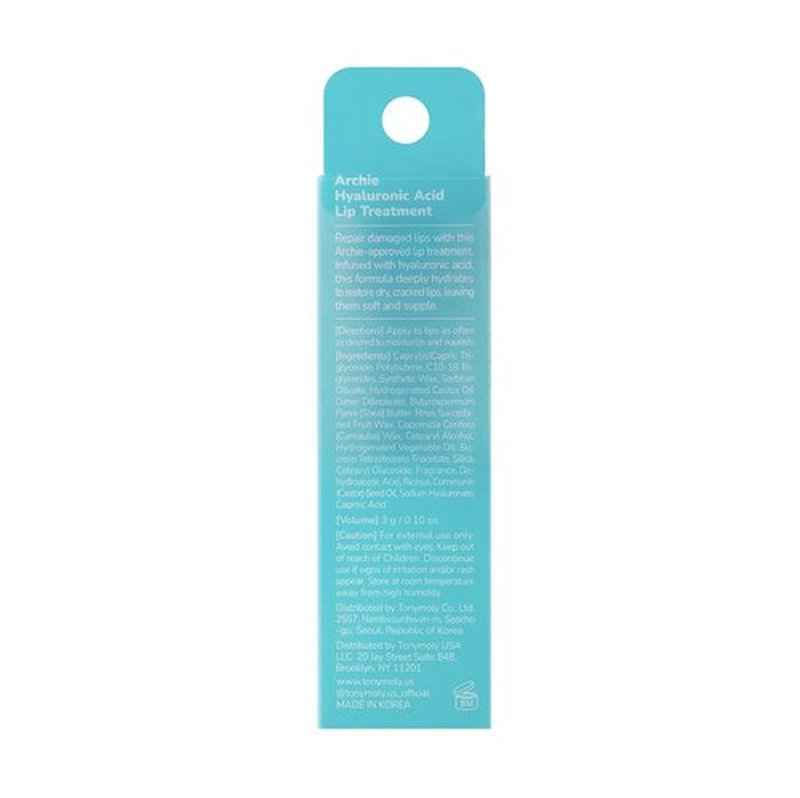 TONYMOLY Archie Lip Treatment Stick - Hydrating Lip Balm with Hyaluronic Acid for Dry Lips | 0.49 oz