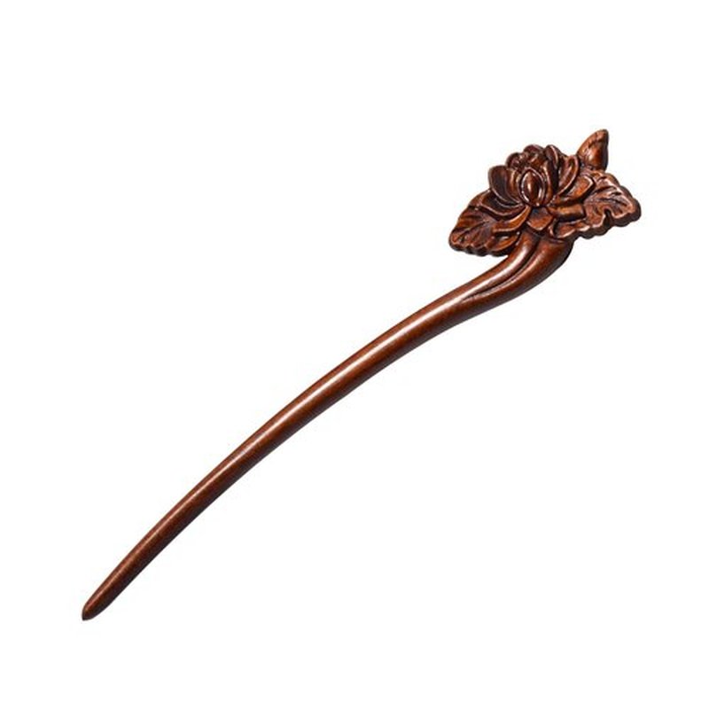 JULIYOOYOO Traditional Chinese Japanese hair sticks, retro wooden hair pins, used for long hair accessories buns, Hanfu Dressing Accessories（lotus flower)