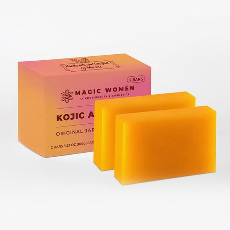 MAGIC WOMEN Kojic Acid Soap Dark Spot Remover – 2 Bar (3.5 oz Each) with Vitamin C, Retinol, Turmeric, Natural Skin Brightening