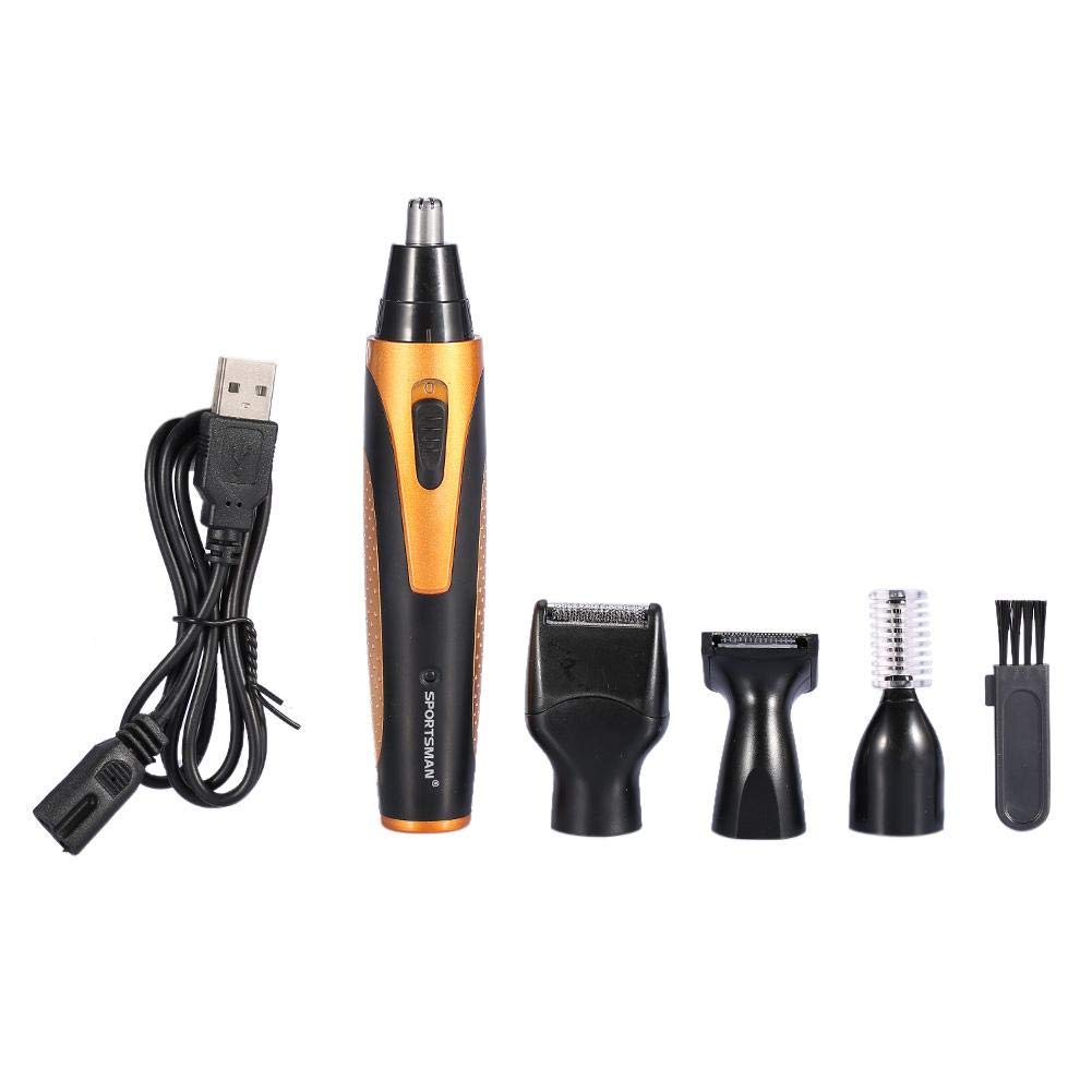Mens Hair Trimmer Kit, 4 in 1 Rechargeable Nose Hair Stubble Beard Ear Eyebrow Shaver for