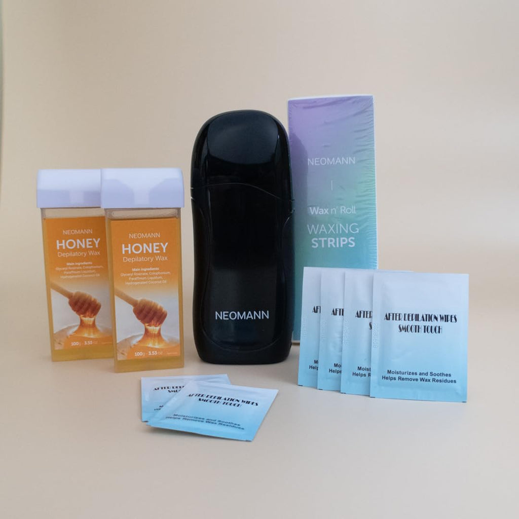 NEOMANN Roll On Wax Kit for Hair Removal, Honey