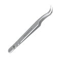 STALEKS PRO Expert 45 Type 1 Professional Eyelash Tweezers (Curved) – Stainless Steel with Nano-Notches for Volume & Mega-Volume Lash Extensions