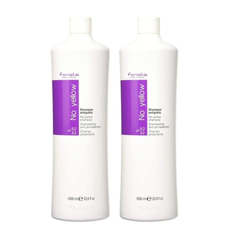 Fanola No Yellow Purple Shampoo - Color Depositing Formula for Blondes & Grey Hair - 33.8 Fl Oz | 2 Pack