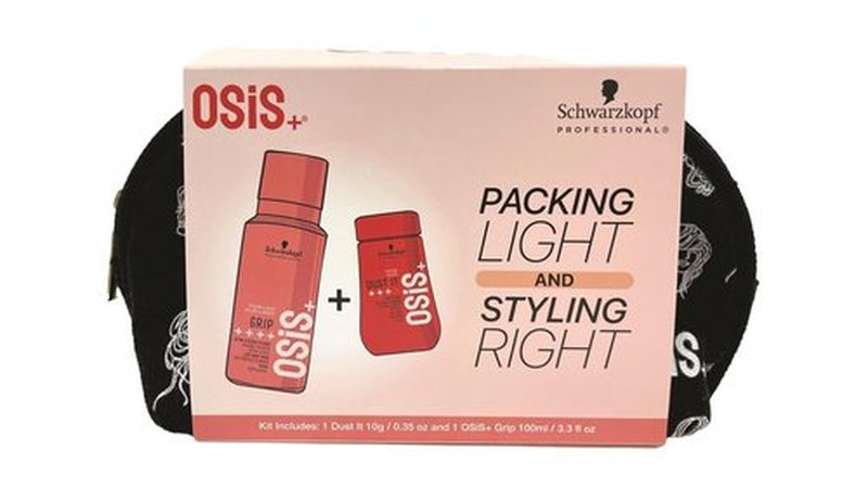 OSiS+ Travel Hair Styling Kit | Dust It Mattifying Volume Powder & Grip Extreme Hold Mousse