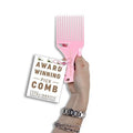 Cricket Ultra Smooth Coconut Hair Pick Comb - Infused with Coconut Oil & Keratin for Frizz-Free Shine, Volume Boost, and Gentle Detangling – Ideal for Curly, Thick, and Textured Hair - Pink