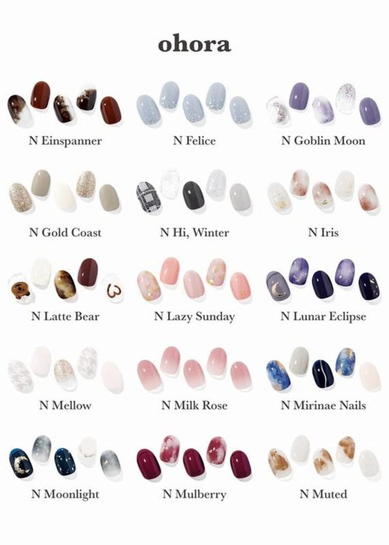 ohora Semi Cured Gel Nail Strips (N Rosewood) - Red, Solid, Works with Any UV/LED Lamps, Salon-Quality, Long Lasting, Easy to Apply & Remove - Includes 2 Prep Pads, Nail File & Wooden Stick