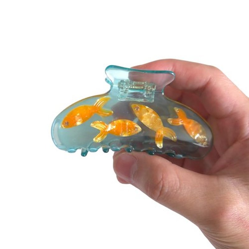 Generic Novelty Fish Tank Hair Clip,Acetate Claw Clip for Women,Women Hair Accessories,Cyan, 1 Count (Pack of 1)