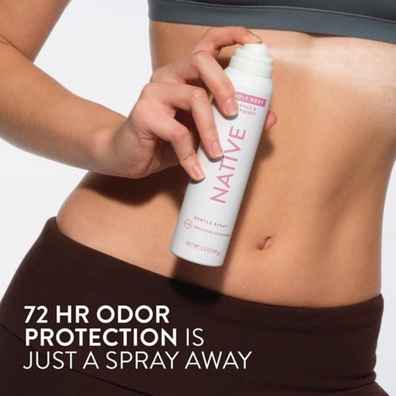 Native Whole Body Deodorant Spray - 72 Hour Aluminum-Free Formula | Vanilla & Raspberry, 3.5oz