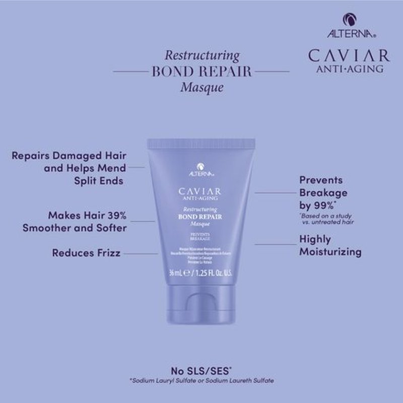 Alterna Haircare CAVIAR Anti-Aging Bond Repair Travel Kit - Strengthening Shampoo, Conditioner & Masque