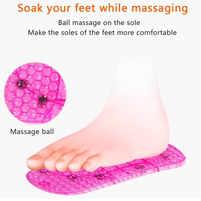 WMKJDS Massage Foot Bath Shoes Portable Feet Soaking Tub, Movable Foot Soaker Pedicure Feet Spa Basin for Thermal Massage to Promote Blood Circulation (Medium, Red)