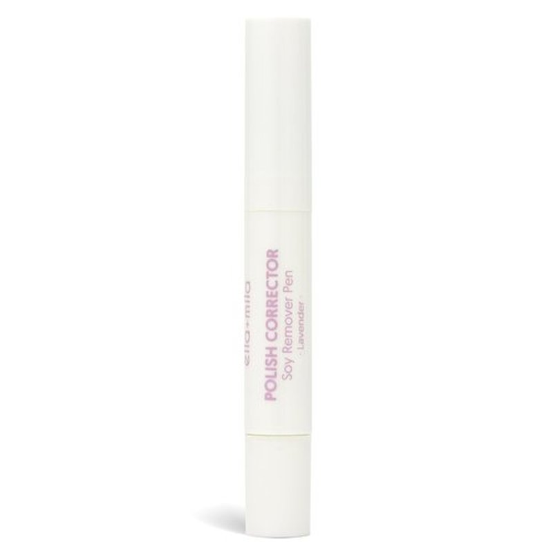 ella+mila Lavender Soy Nail Polish Remover Pen - Nail Polish Corrector Pen for Clean Up - Natural Fingernail Edge Cleaner Tool - Travel Size Fingernail Varnish Remover