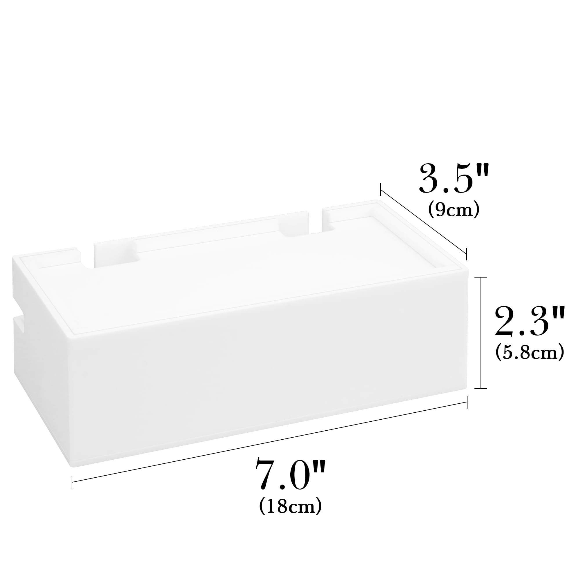 Linkidea Compact Bathroom Cable Organizer Box for Electric Toothbrush and Razor Chargers, Small Cord Hider Storage Case, Acrylic Countertop Wire Management (White)
