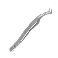STALEKS PRO Expert 45 Type 2 Professional Eyelash Tweezers (L-Shaped 40°) – Stainless Steel with Nano-Notches for Volume & Mega-Volume Lash Extensions & Enhanced Visibility