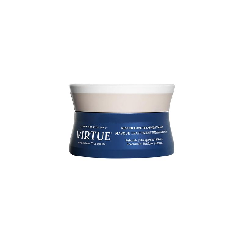 Virtue Restorative Hair Mask - Keratin & Baobab Seed Oil Treatment for Damaged Hair | Color Safe, All Hair Types