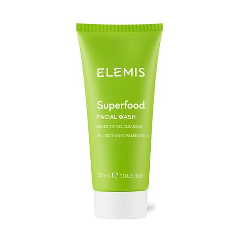 ELEMIS Superfood Facial Wash, 30ml – Revitalizing Daily Prebiotic Gel Wash, Gently Cleanse, Nourish & Balance Skin for Glowing Complexion, Hydrating Facial Cleanser to Remove Grime