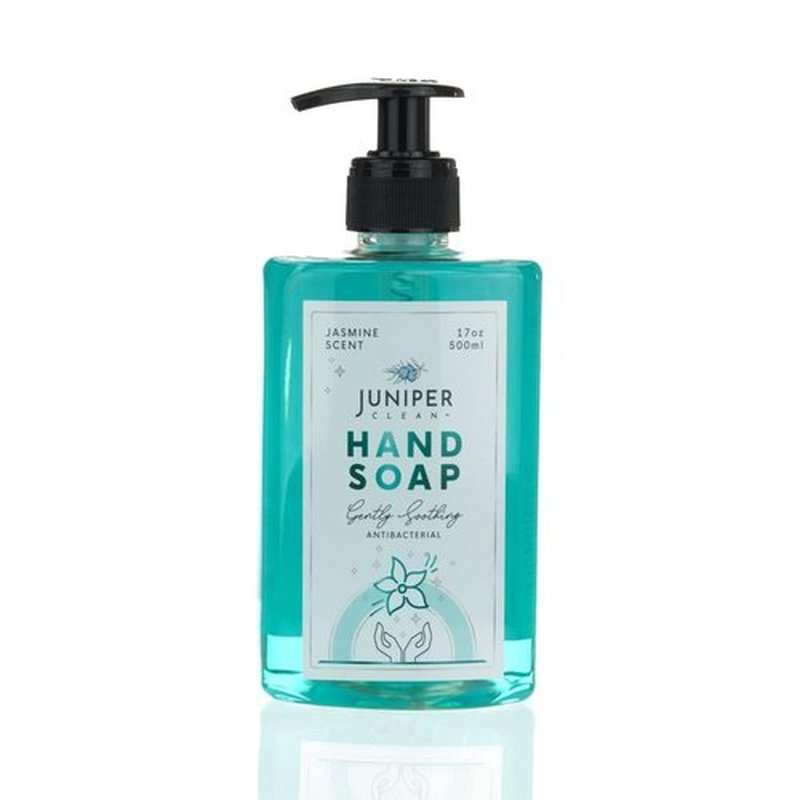 Juniper CLEAN, Antibacterial Hand Soap with Pump, Jasmine Scent, Liquid Hand Soap 17 Fl Oz (Pack of 1)
