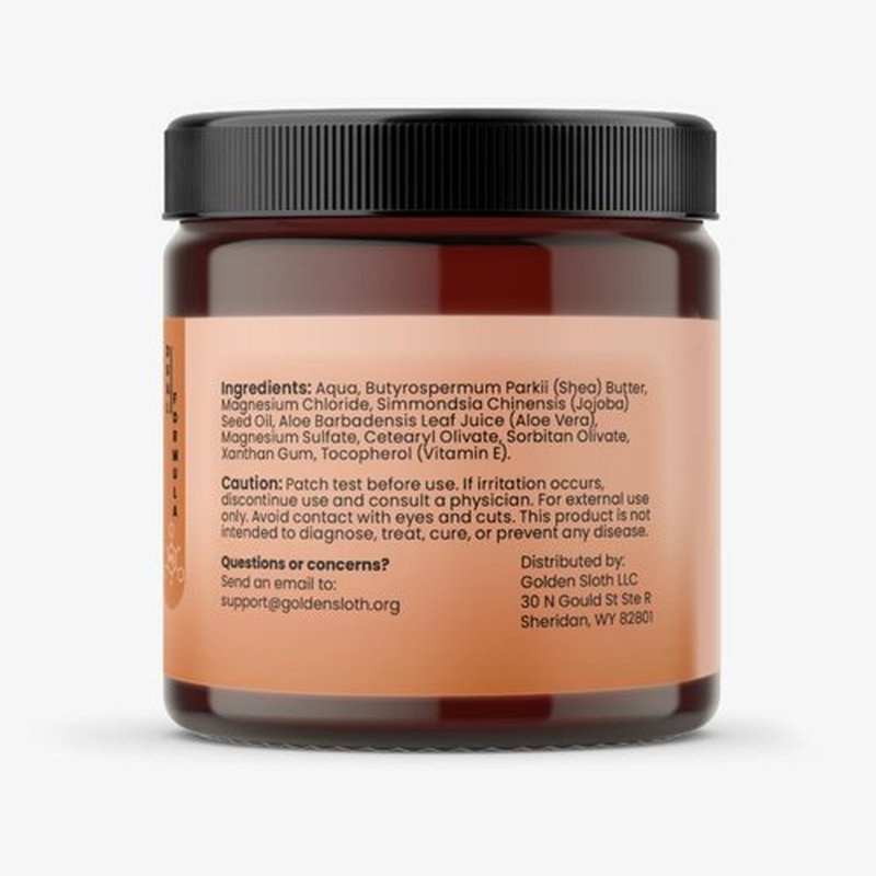 Golden Sloth Magnesium Lotion for Sleep, Muscles & Joints - Unscented - Highly Concentrated with 2 Types of Magnesium, Made in USA, All-Natural - Calming Cream